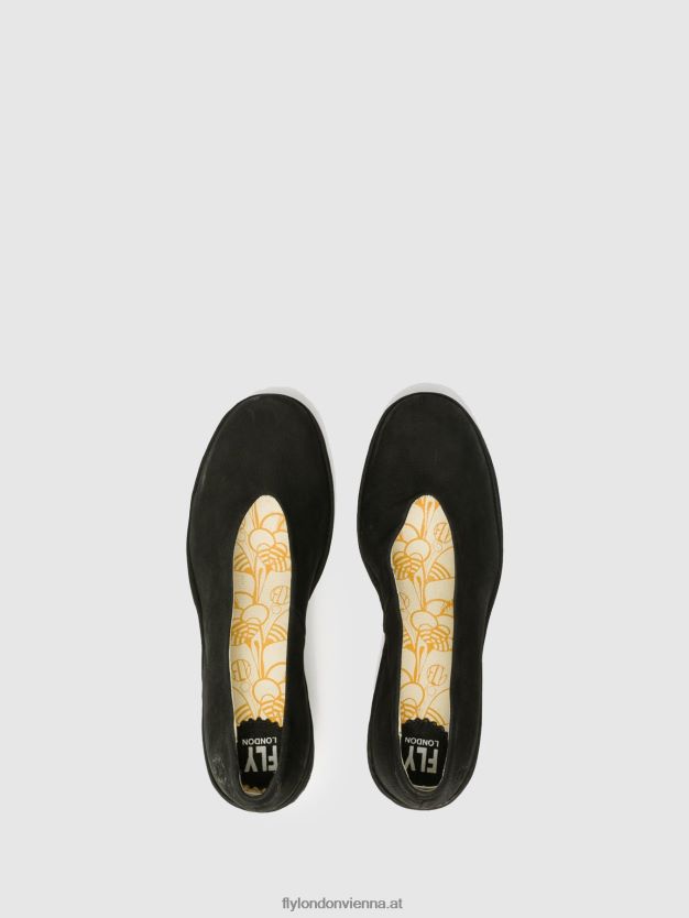 Keilschuhe yaz Frauen Fly London ZV2XXB700 Schwarz