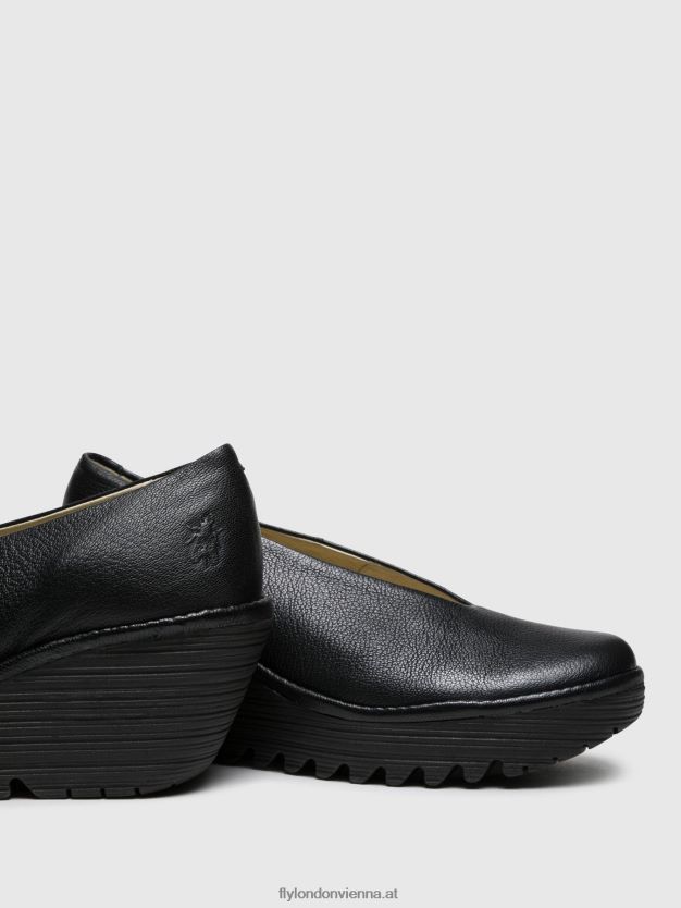 Keilschuhe yaz Frauen Fly London ZV2XXB702 Schwarz glänzend