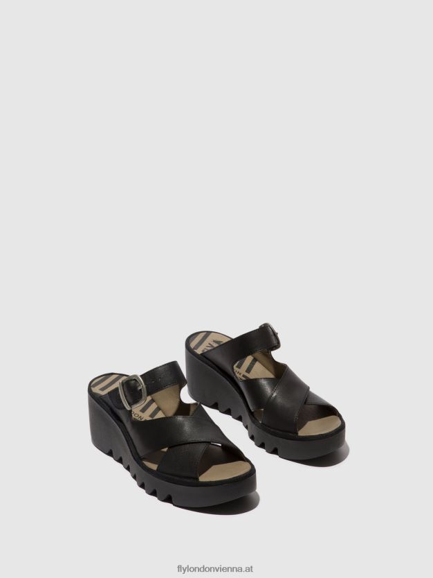 Keilpantoletten bocy409 Frauen Fly London ZV2XXB356 Schwarz