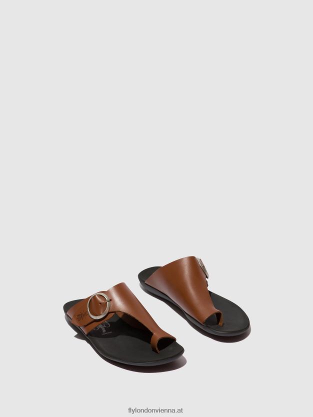 Pantoletten mit offener Zehenpartie, Mica758 Frauen Fly London ZV2XXB382 Cognac