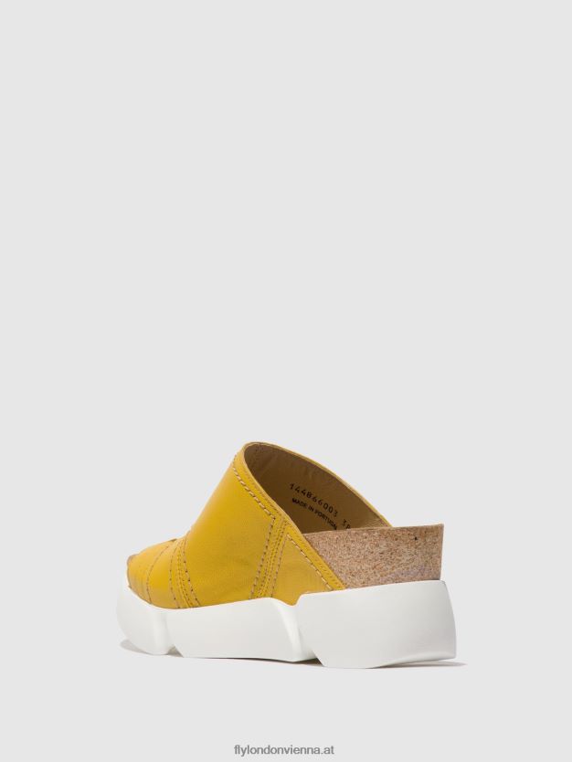 Pantoletten mit offener Zehenpartie sive866 Frauen Fly London ZV2XXB381 helles Gelb