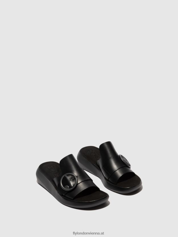 Schnallenpantoletten beyd925 Frauen Fly London ZV2XXB378 Schwarz