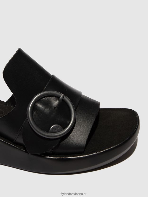 Schnallenpantoletten beyd925 Frauen Fly London ZV2XXB378 Schwarz