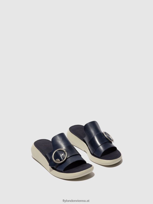 Schnallenpantoletten beyd925 Frauen Fly London ZV2XXB379 Blau