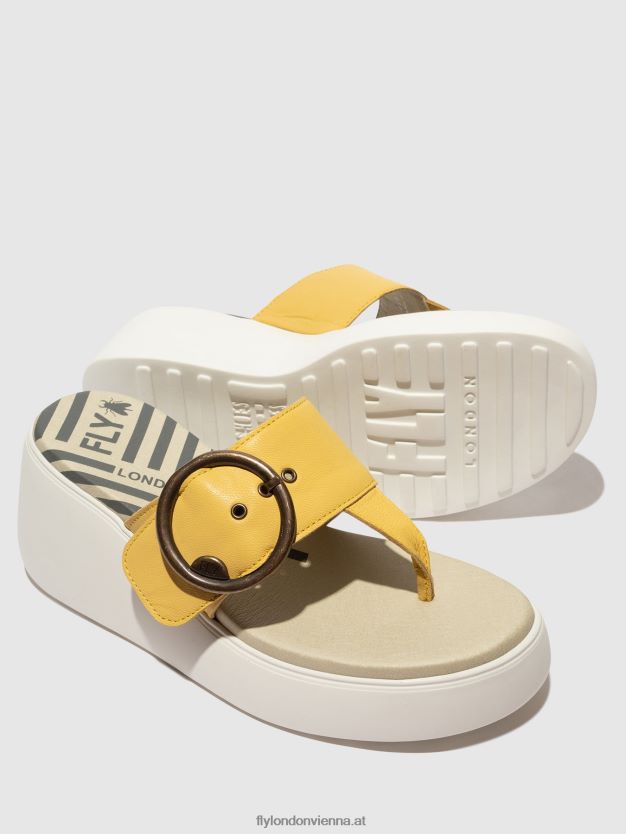 Schnallenpantoletten dafi938 Frauen Fly London ZV2XXB372 Gelb