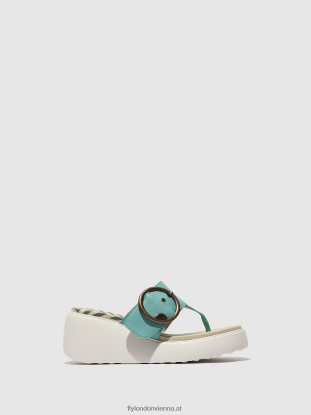 Schnallenpantoletten dafi938 Frauen Fly London ZV2XXB375 Türkis