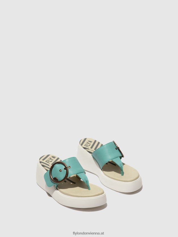 Schnallenpantoletten dafi938 Frauen Fly London ZV2XXB375 Türkis