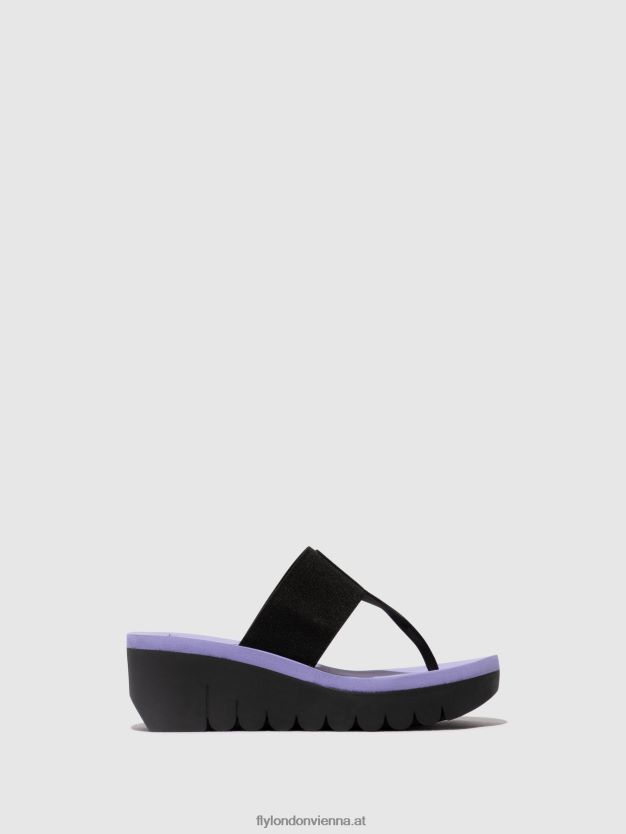 Slip-On-Pantoletten yomu725 Frauen Fly London ZV2XXB361 schwarz (Viola)