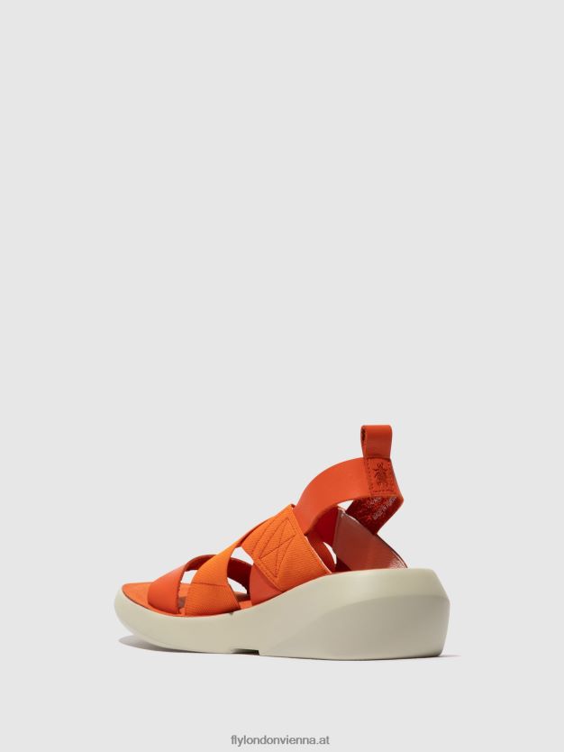 Crossover-Sandalen baji848 Frauen Fly London ZV2XXB590 Koralle