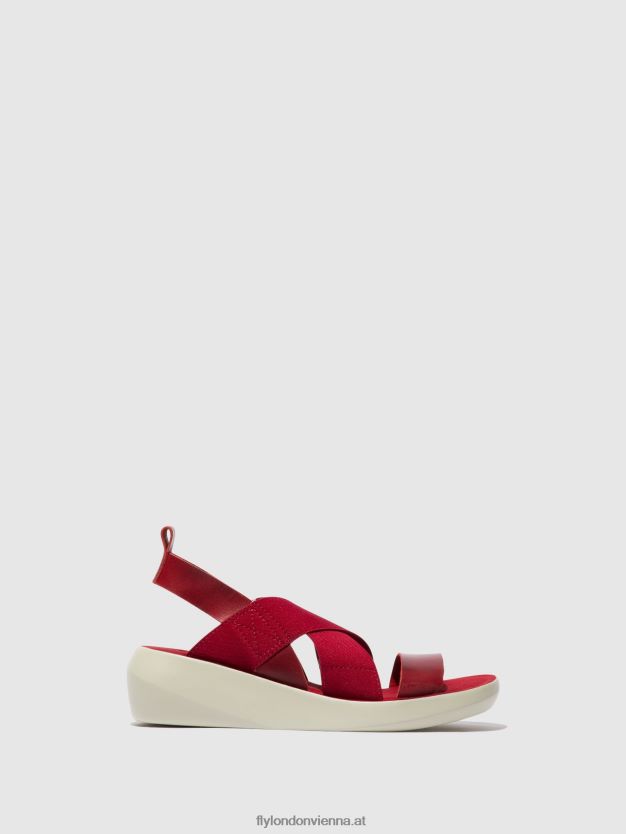 Crossover-Sandalen baji848 Frauen Fly London ZV2XXB591 Rot