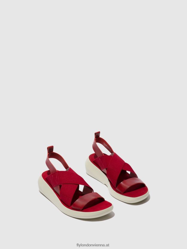 Crossover-Sandalen baji848 Frauen Fly London ZV2XXB591 Rot