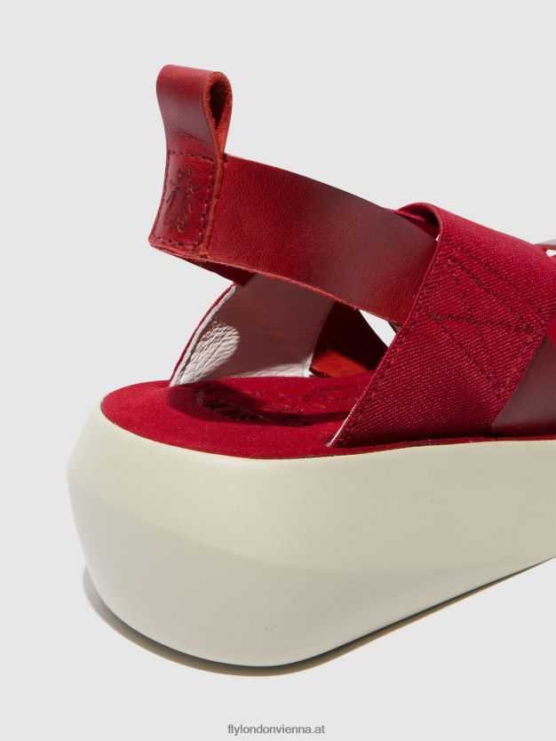 Crossover-Sandalen baji848 Frauen Fly London ZV2XXB591 Rot