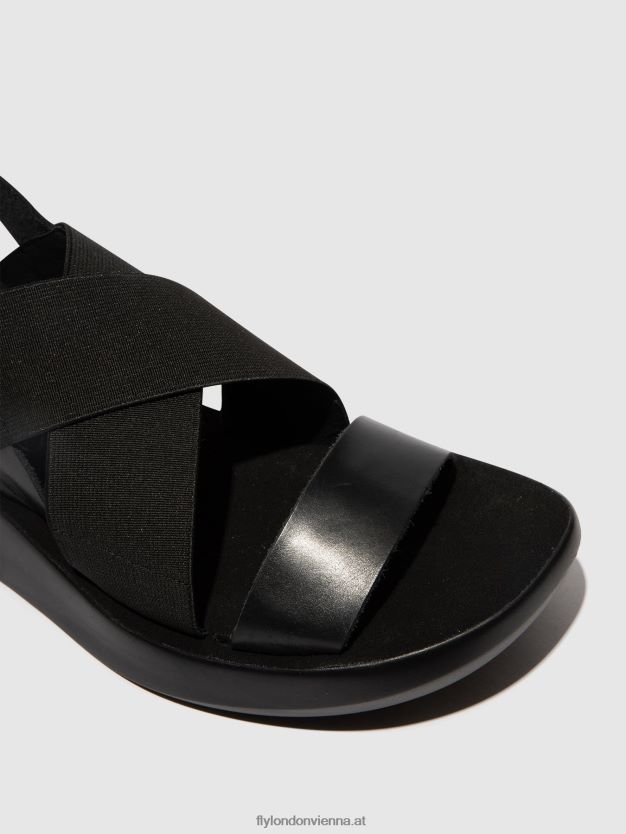 Crossover-Sandalen baji848 Frauen Fly London ZV2XXB593 Schwarz