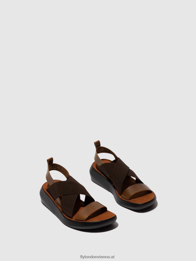 Crossover-Sandalen baji848 Frauen Fly London ZV2XXB594 Kamel