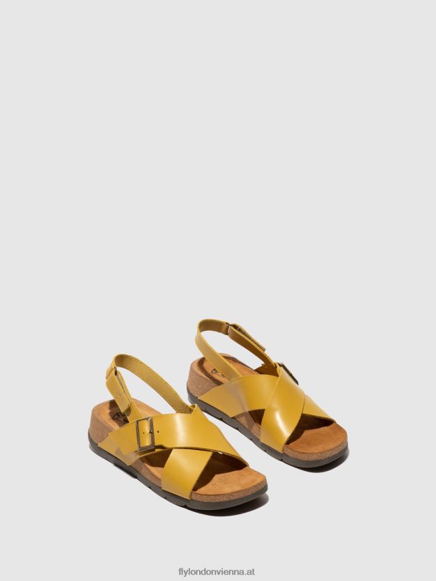 Crossover-Sandalen chlo852 Frauen Fly London ZV2XXB489 Senf