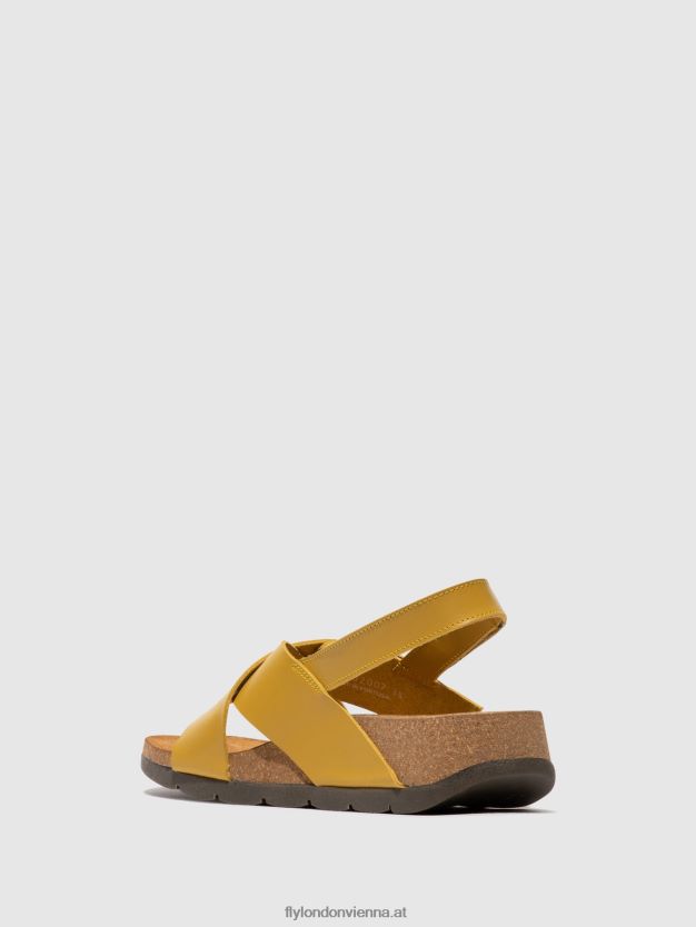 Crossover-Sandalen chlo852 Frauen Fly London ZV2XXB489 Senf