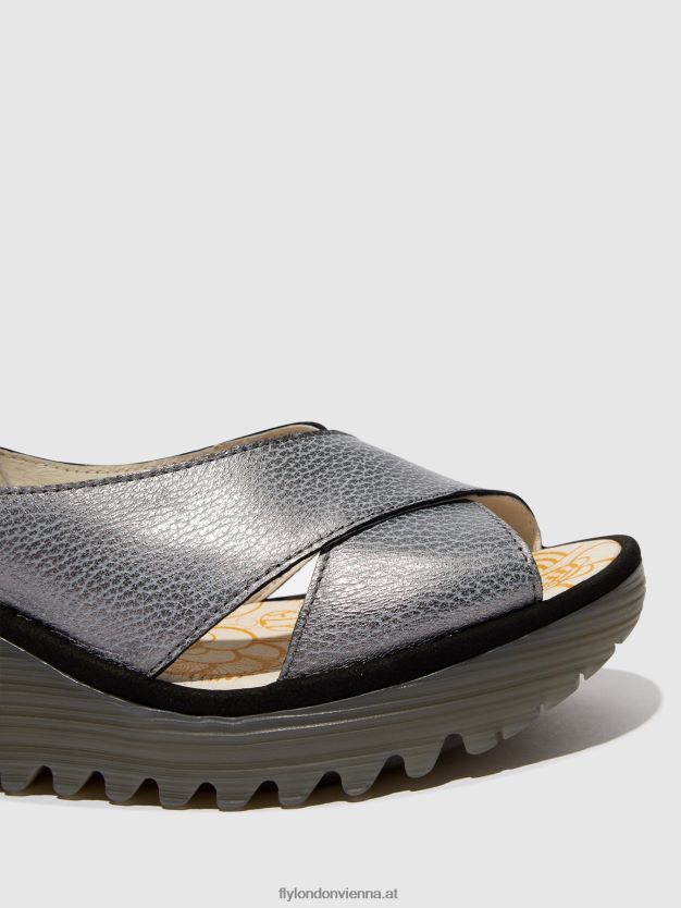 Crossover-Sandalen yoma307 Frauen Fly London ZV2XXB560 grau schwarz