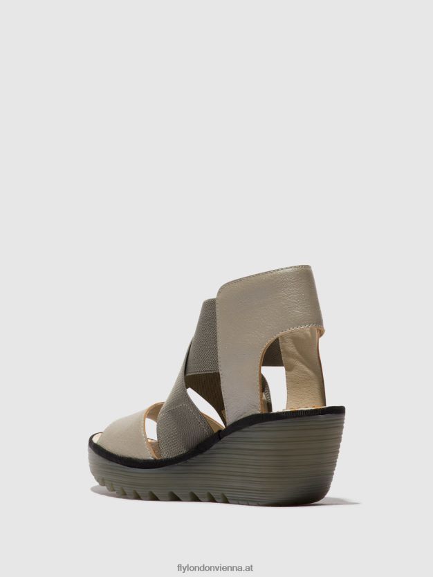 Crossover-Sandalen yuba385 Frauen Fly London ZV2XXB477 Silber