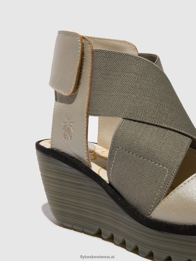 Crossover-Sandalen yuba385 Frauen Fly London ZV2XXB477 Silber