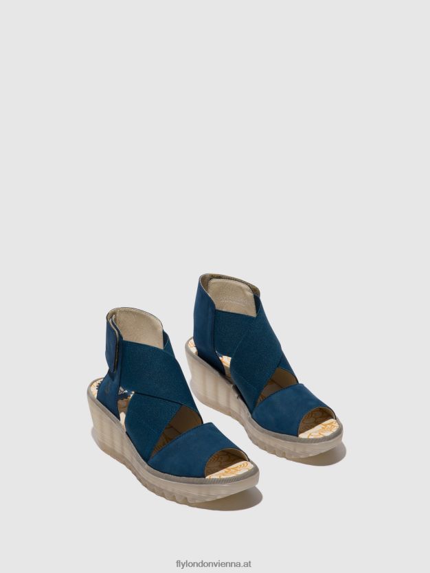 Crossover-Sandalen yuba385 Frauen Fly London ZV2XXB485 Blau