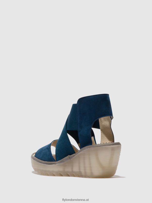 Crossover-Sandalen yuba385 Frauen Fly London ZV2XXB485 Blau