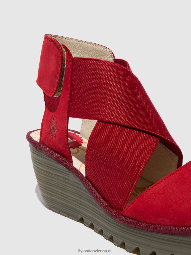 Crossover-Sandalen yuba385 Frauen Fly London ZV2XXB486 Lippenstift rot