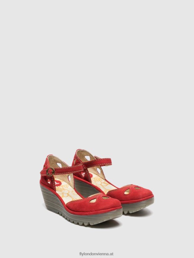 Keilsandaletten Yuna Frauen Fly London ZV2XXB617 Lippenstift rot