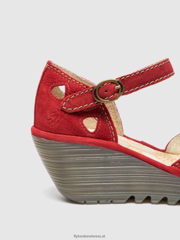 Keilsandaletten Yuna Frauen Fly London ZV2XXB617 Lippenstift rot