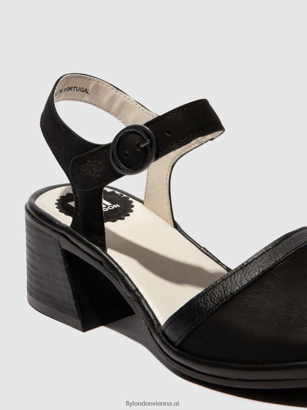 Knöchelriemensandalen lear374 Frauen Fly London ZV2XXB531 Schwarz