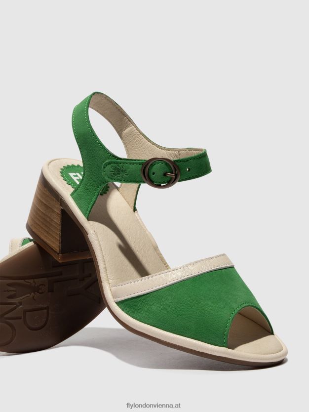 Knöchelriemensandalen lear374 Frauen Fly London ZV2XXB569 hellgrün/offwhite