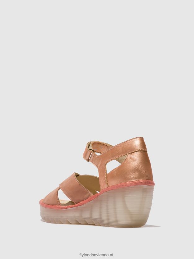 Knöchelriemensandalen yent365 Frauen Fly London ZV2XXB504 Rosa/Rougegold