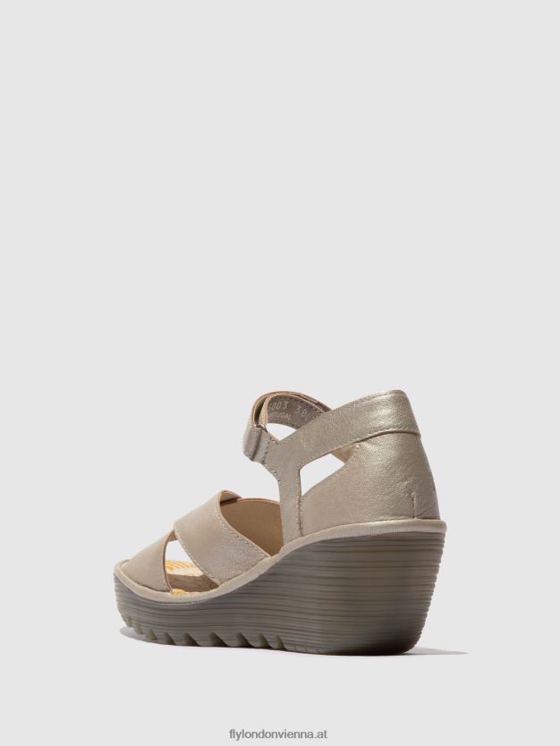 Knöchelriemensandalen yent365 Frauen Fly London ZV2XXB565 Silber