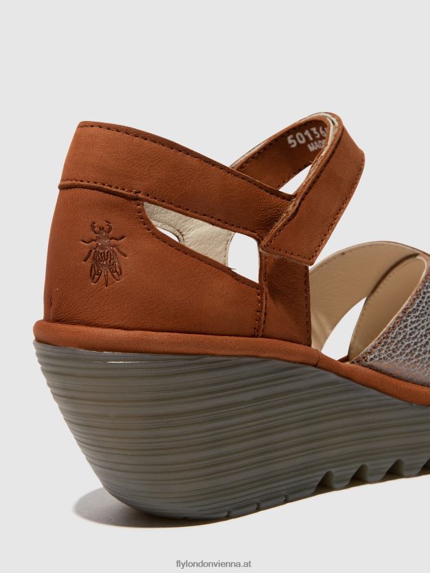 Knöchelriemensandalen yent365 Frauen Fly London ZV2XXB567 bronze/braun