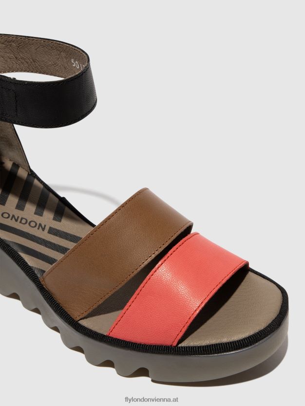 Riemchensandalen bono290 Frauen Fly London ZV2XXB423 himbeer/gemahlen/schwarz