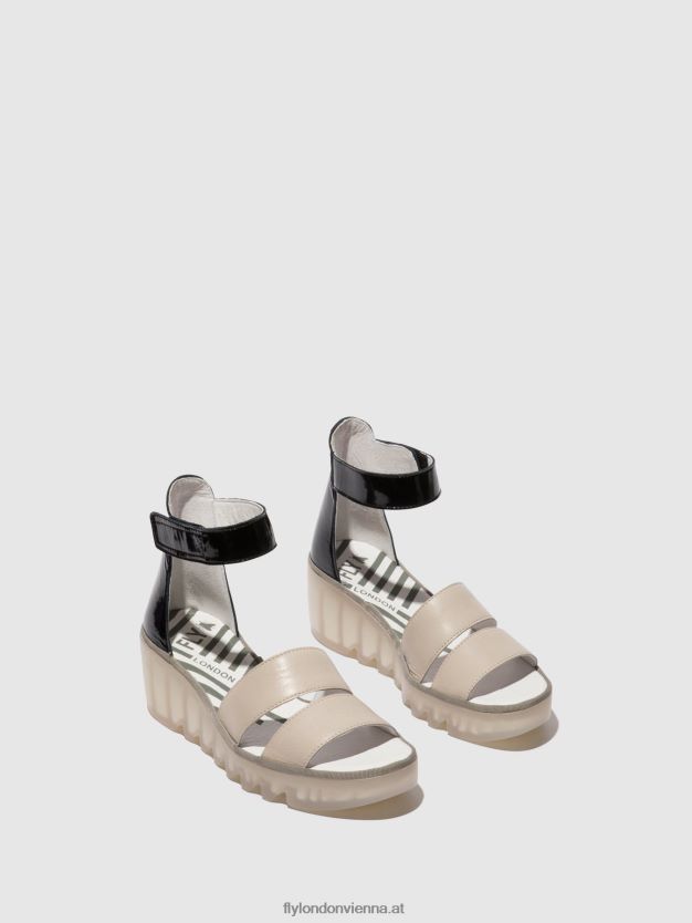Riemchensandalen bono290 Frauen Fly London ZV2XXB427 Wolke/Schwarz