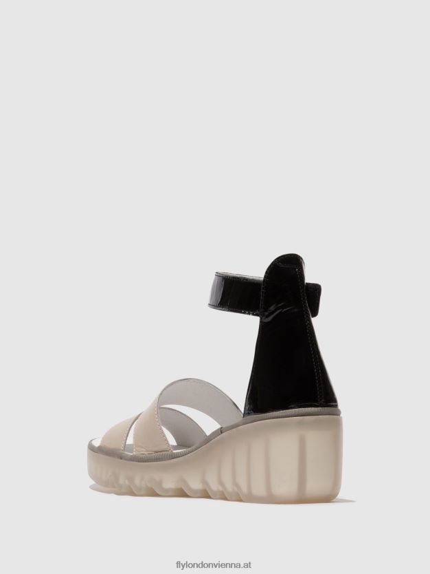 Riemchensandalen bono290 Frauen Fly London ZV2XXB427 Wolke/Schwarz