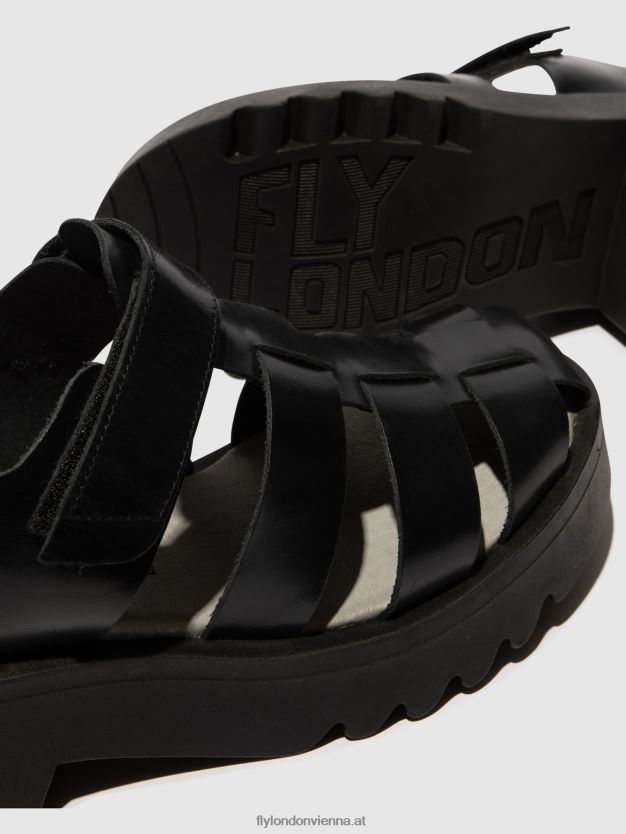 Riemchensandalen maie850 Frauen Fly London ZV2XXB537 Schwarz