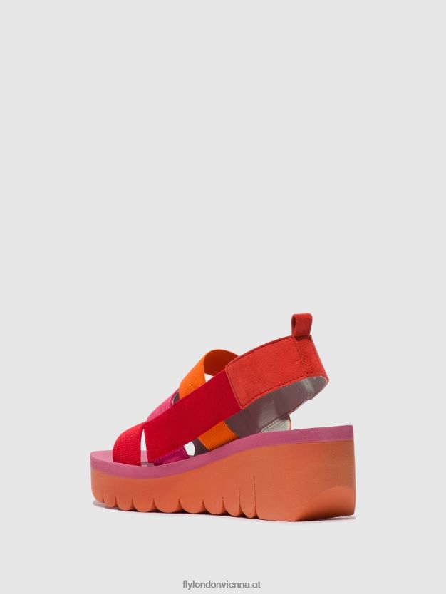 Riemchensandalen yere847 Frauen Fly London ZV2XXB426 rot/orange (rose)
