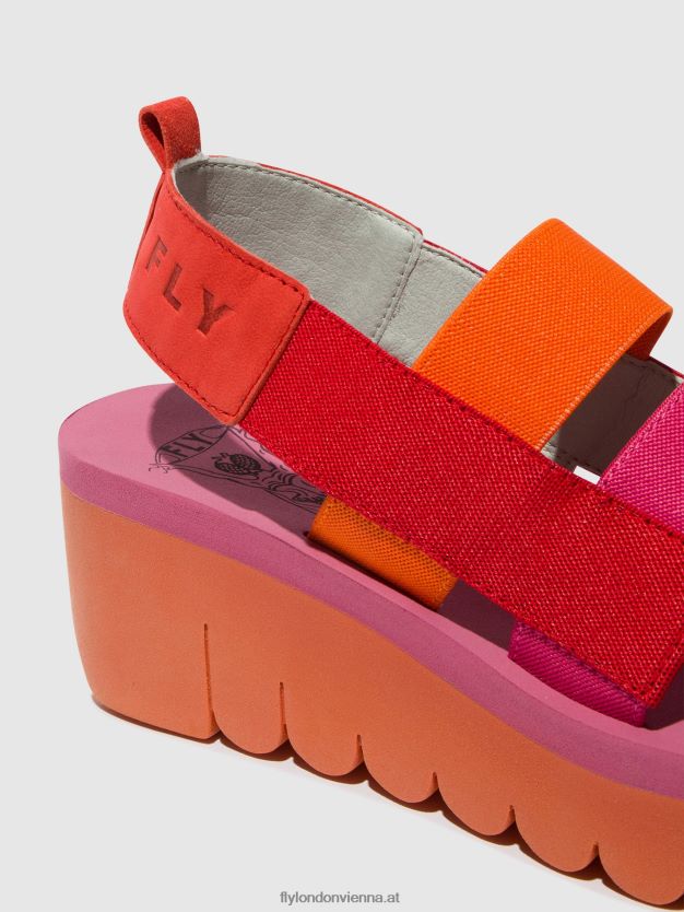 Riemchensandalen yere847 Frauen Fly London ZV2XXB426 rot/orange (rose)