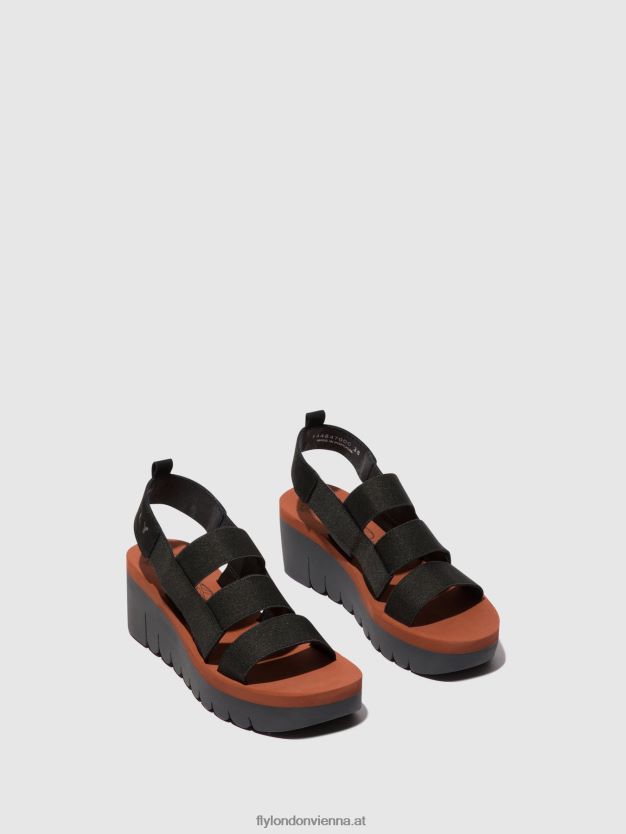 Riemchensandalen yere847 Frauen Fly London ZV2XXB536 schwarz (Ziegel)