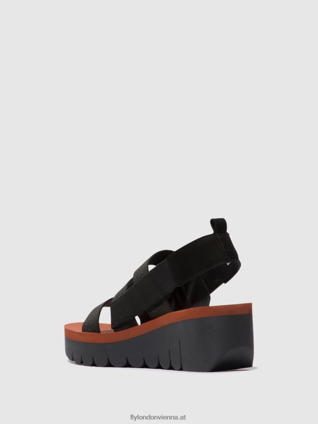 Riemchensandalen yere847 Frauen Fly London ZV2XXB536 schwarz (Ziegel)