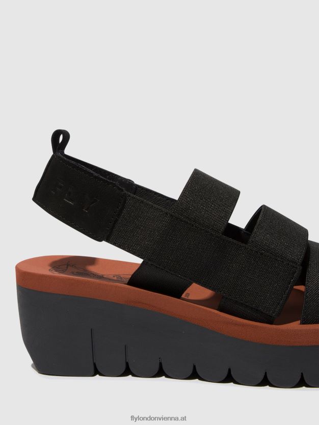 Riemchensandalen yere847 Frauen Fly London ZV2XXB536 schwarz (Ziegel)