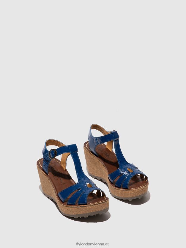 Sandalen mit T-Riemen Frauen Fly London ZV2XXB522 goldblau
