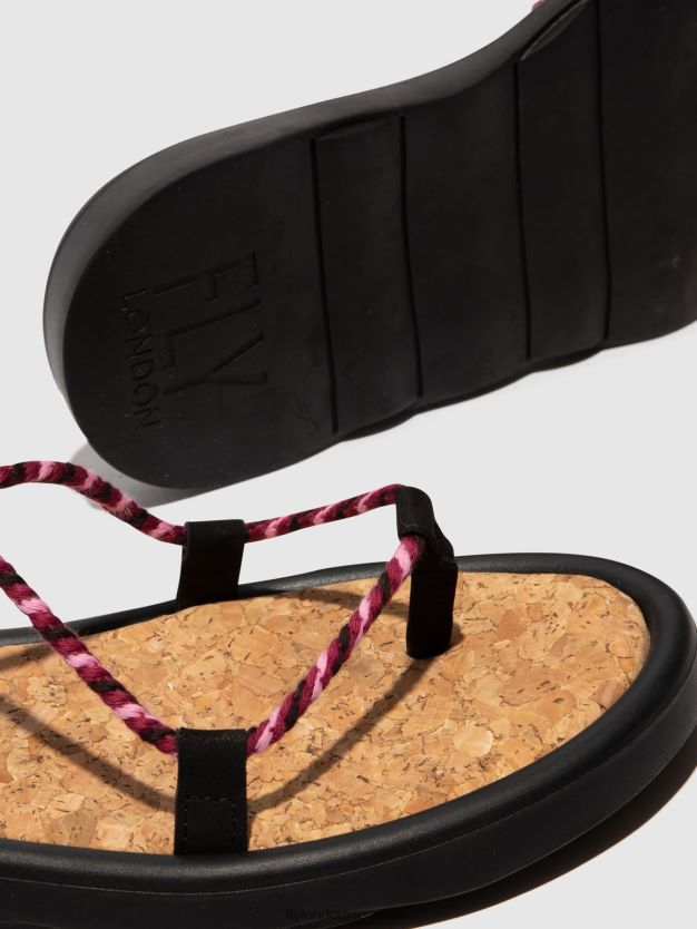 Schnürsandalen tace874 Frauen Fly London ZV2XXB550 schwarz (lila)