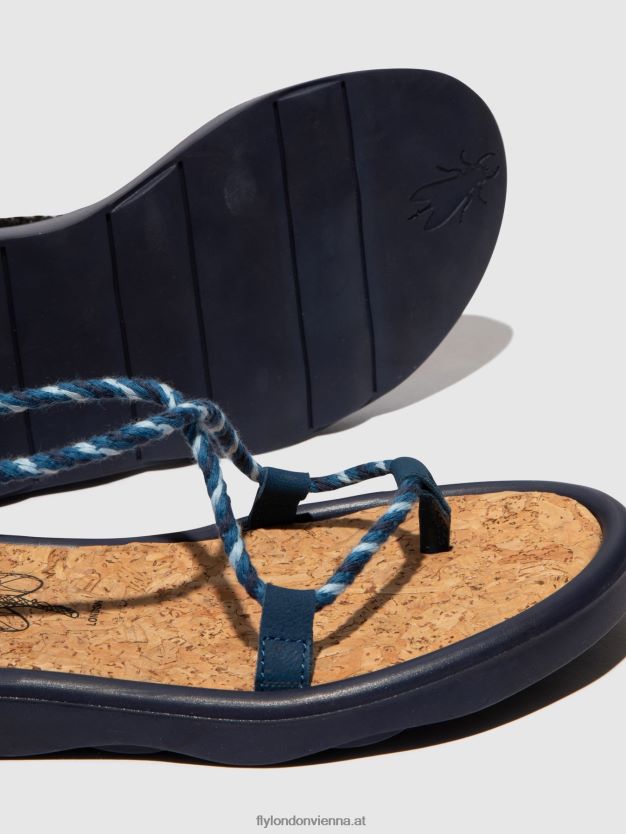 Schnürsandalen tace874 Frauen Fly London ZV2XXB551 Blau