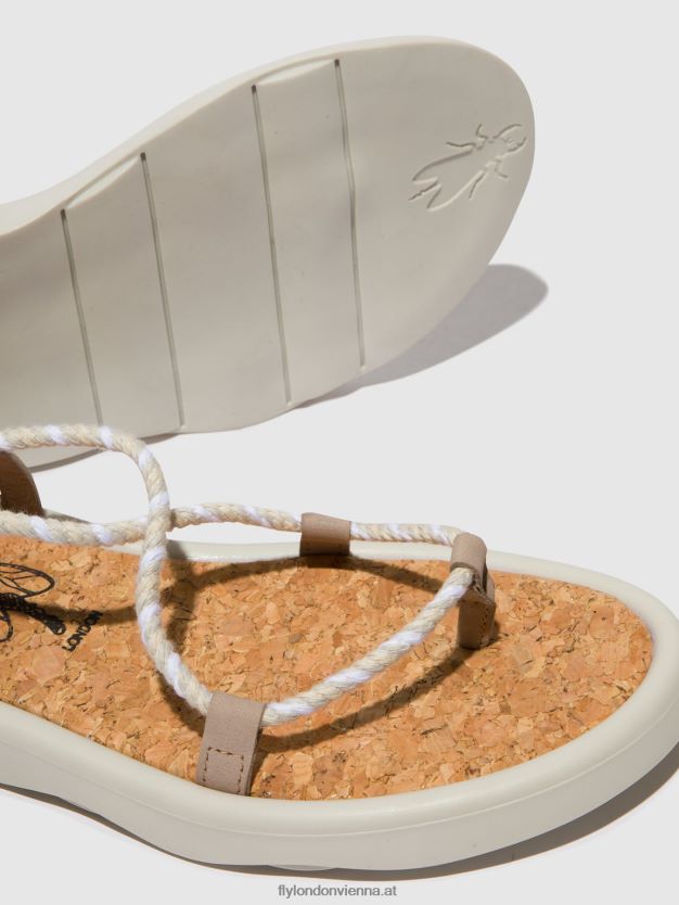 Schnürsandalen tace874 Frauen Fly London ZV2XXB552 Beton (offwhite)