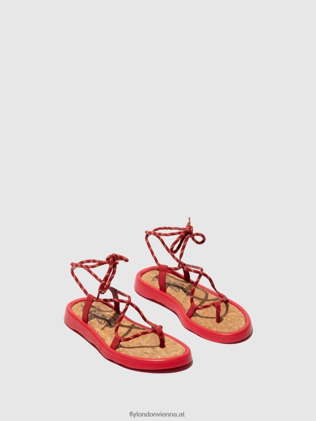 Schnürsandalen tace874 Frauen Fly London ZV2XXB553 Lippenstift rot