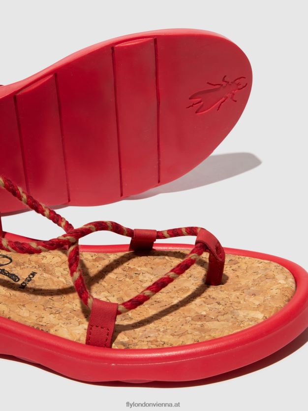 Schnürsandalen tace874 Frauen Fly London ZV2XXB553 Lippenstift rot
