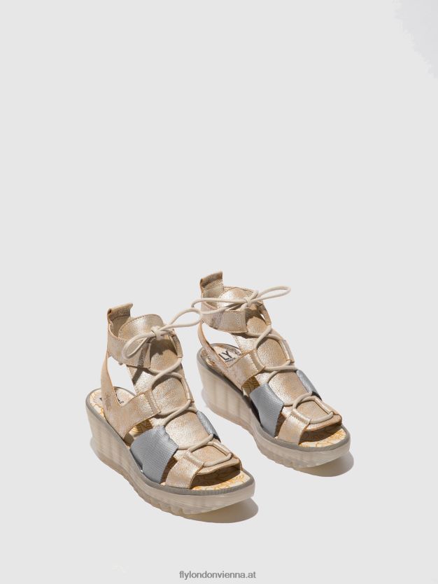 Schnürsandalen yaca413 Frauen Fly London ZV2XXB471 Perle