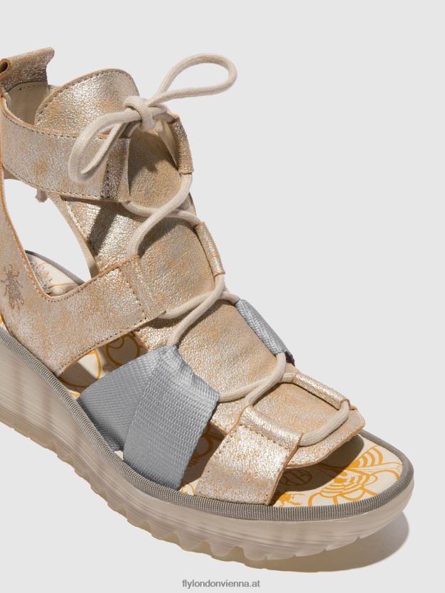 Schnürsandalen yaca413 Frauen Fly London ZV2XXB471 Perle